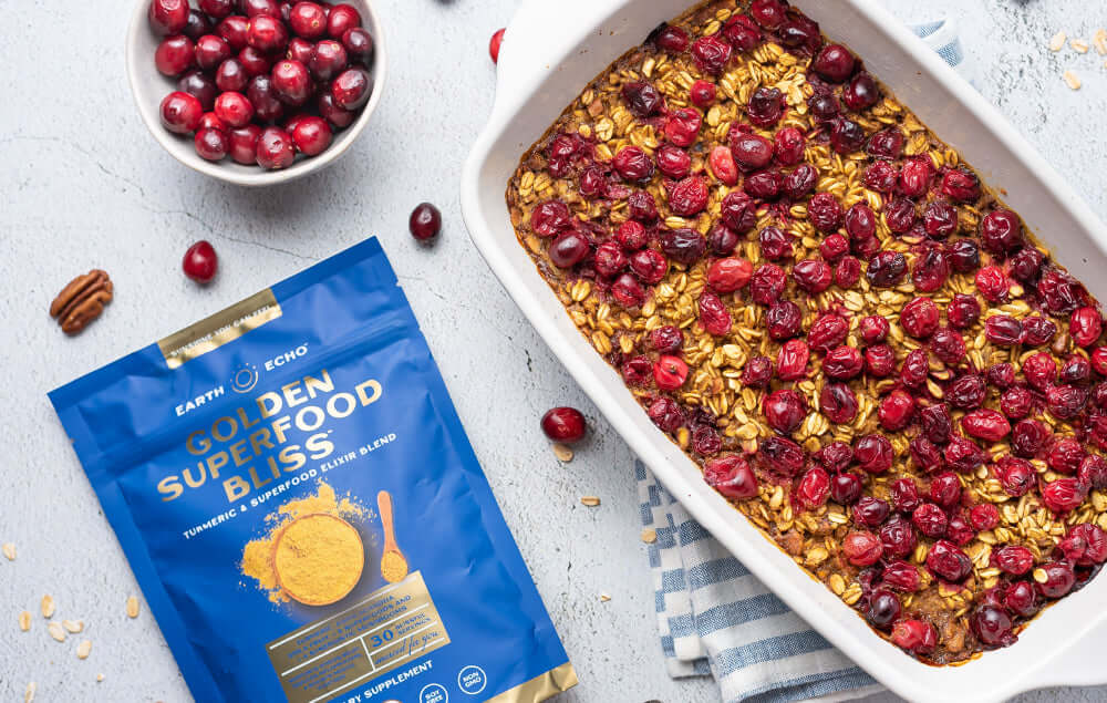 A Warm Winter Breakfast: Golden Cranberry Baked Oatmeal